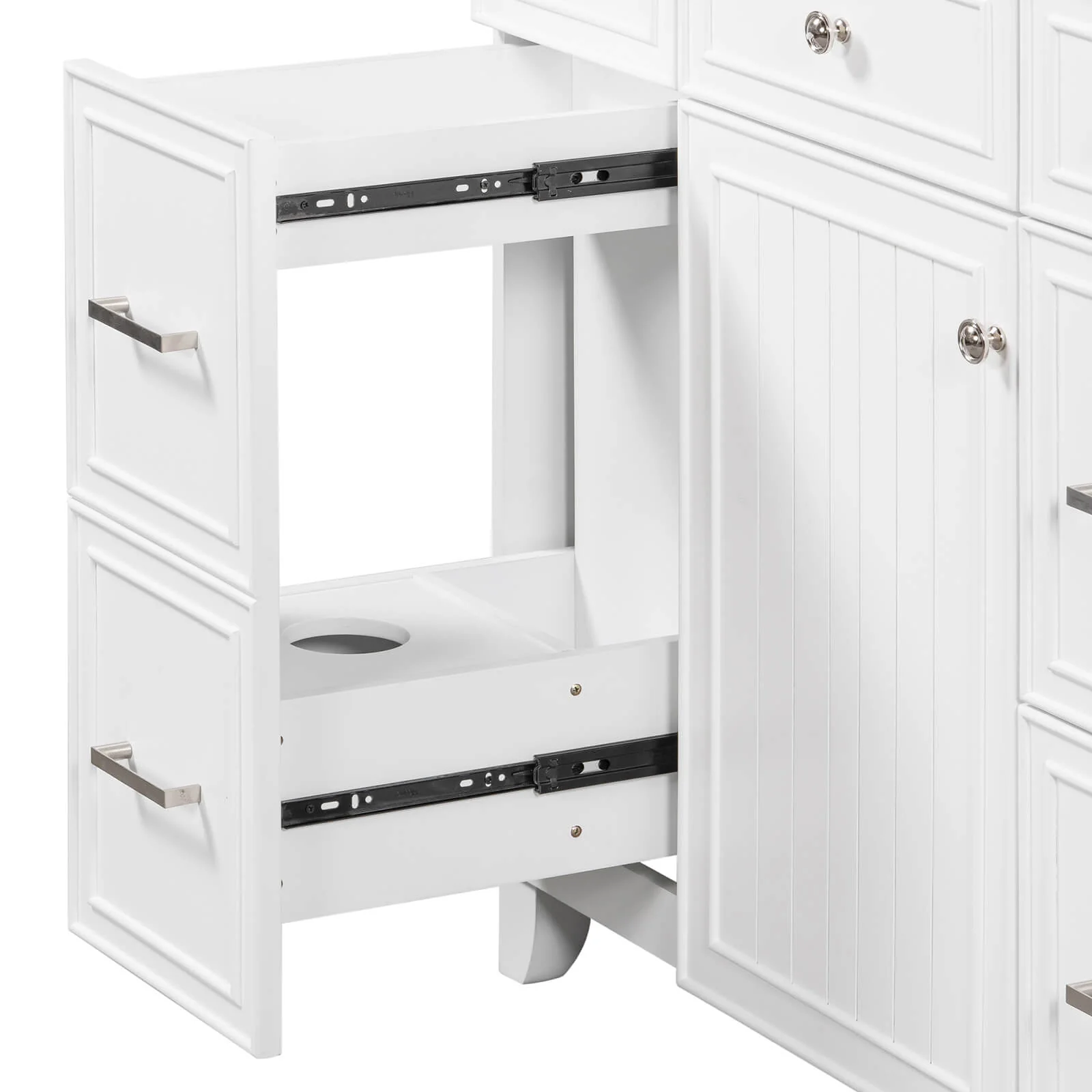 36" White Bathroom Vanity Cabinet with 4 Drawers - Image 8