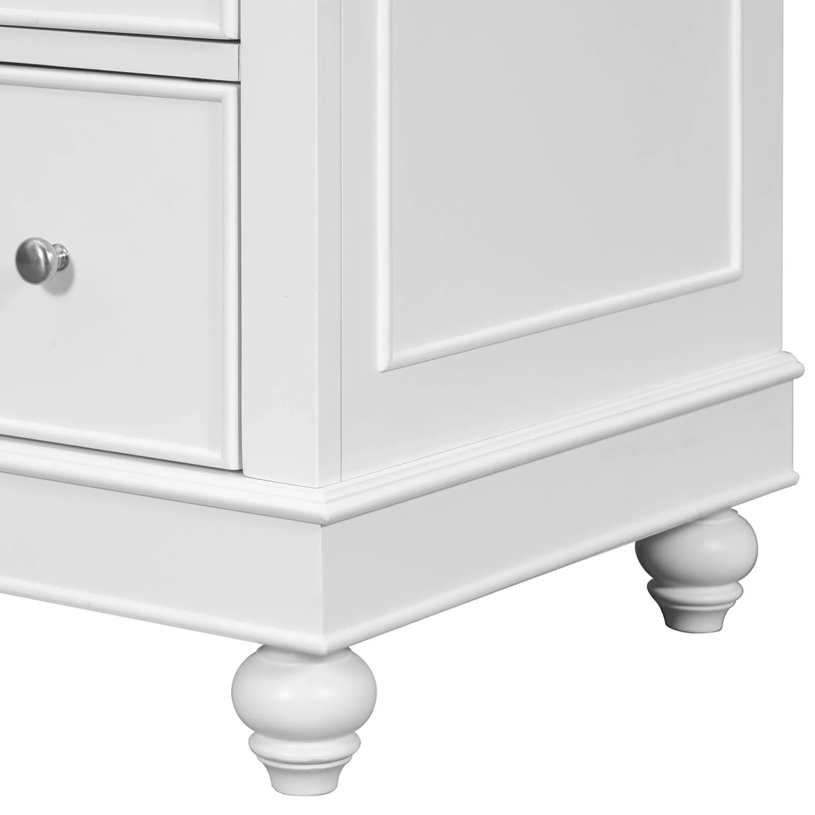 36" White Bathroom Vanity with Hair Dryer Storage (Cabinet Only) - Image 4