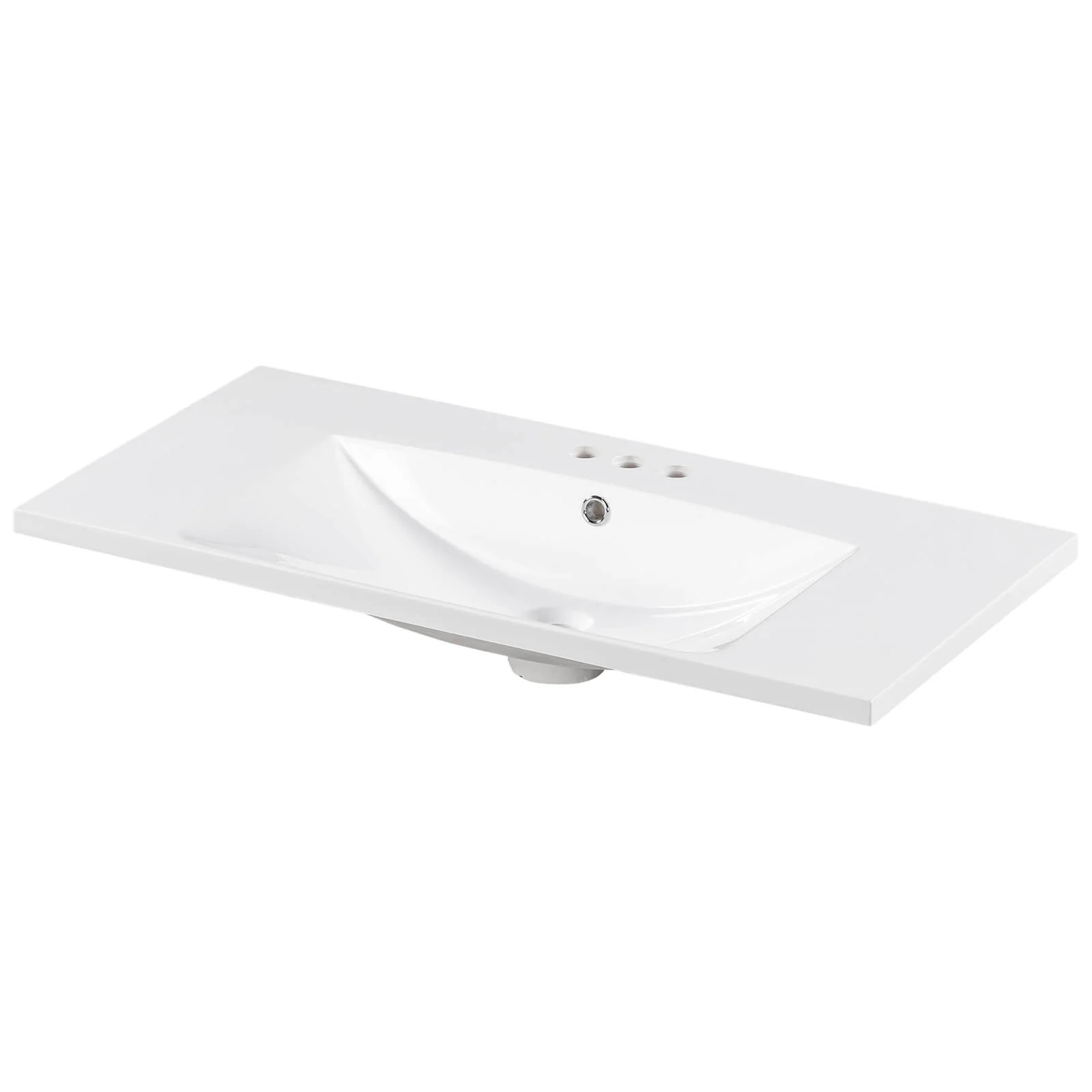 36" White Bathroom Vanity with Integrated Resin Sink - Image 19