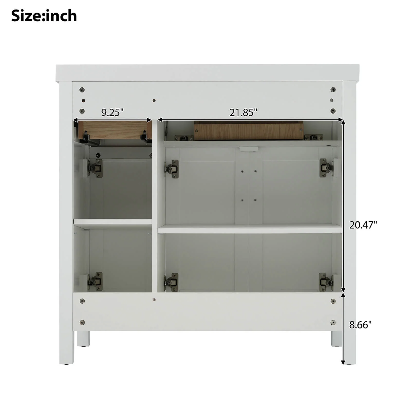 36" White Bathroom Vanity with Left Offset Sink - Image 10