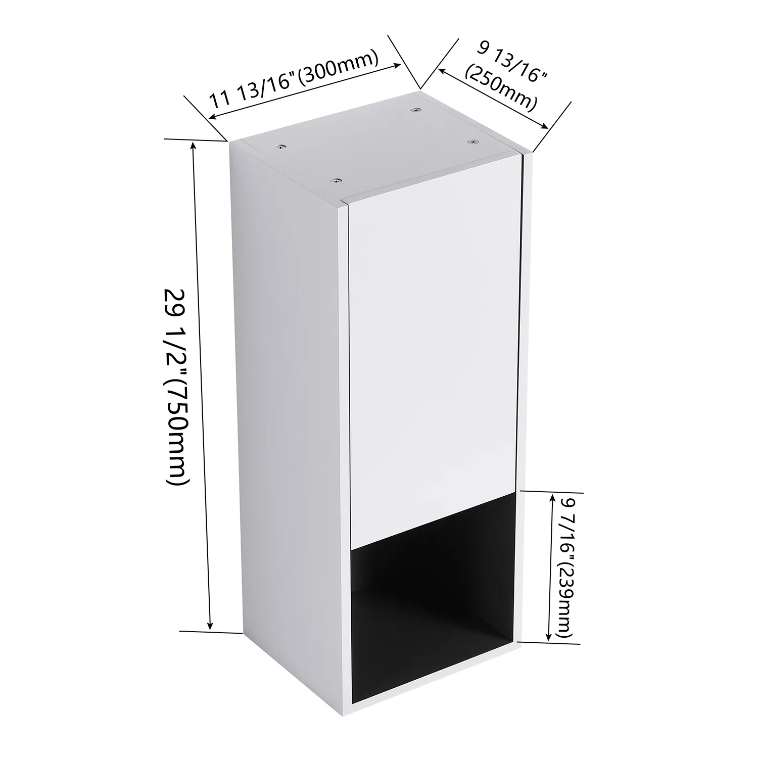 36" White Bathroom Wall Cabinet with Six Doors and Three Open Shelves - Image 5