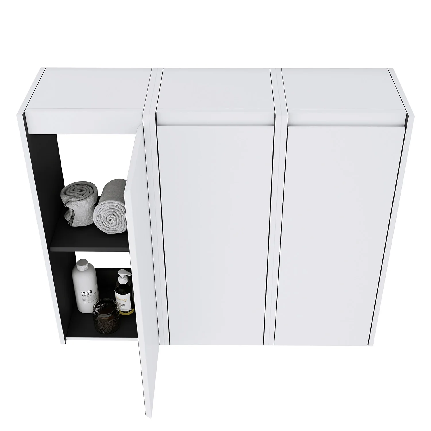 36" White Bathroom Wall Cabinet with Soft Close Doors and Shelves - Image 6