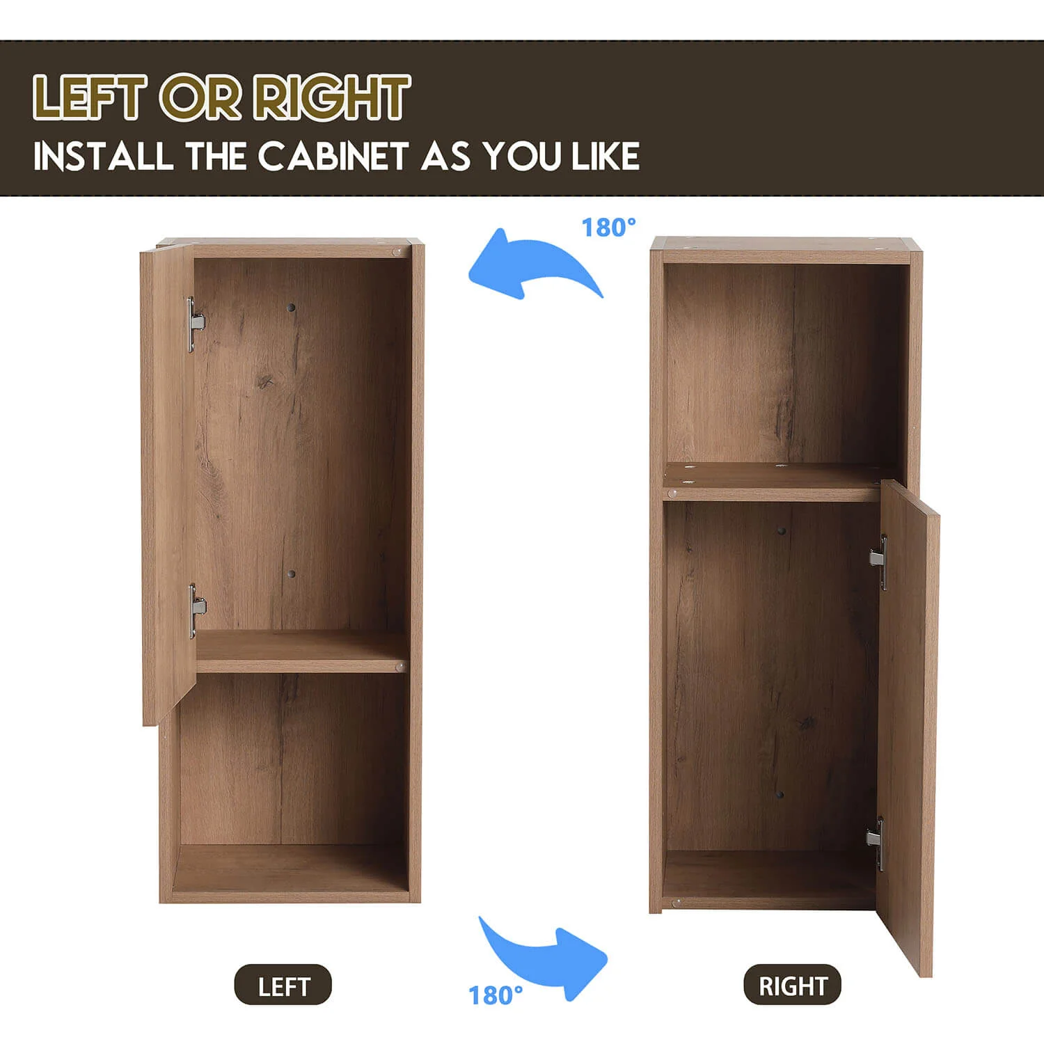 36" White Oak Bathroom Wall Cabinet with Soft Close Doors and Open Shelves - Image 9