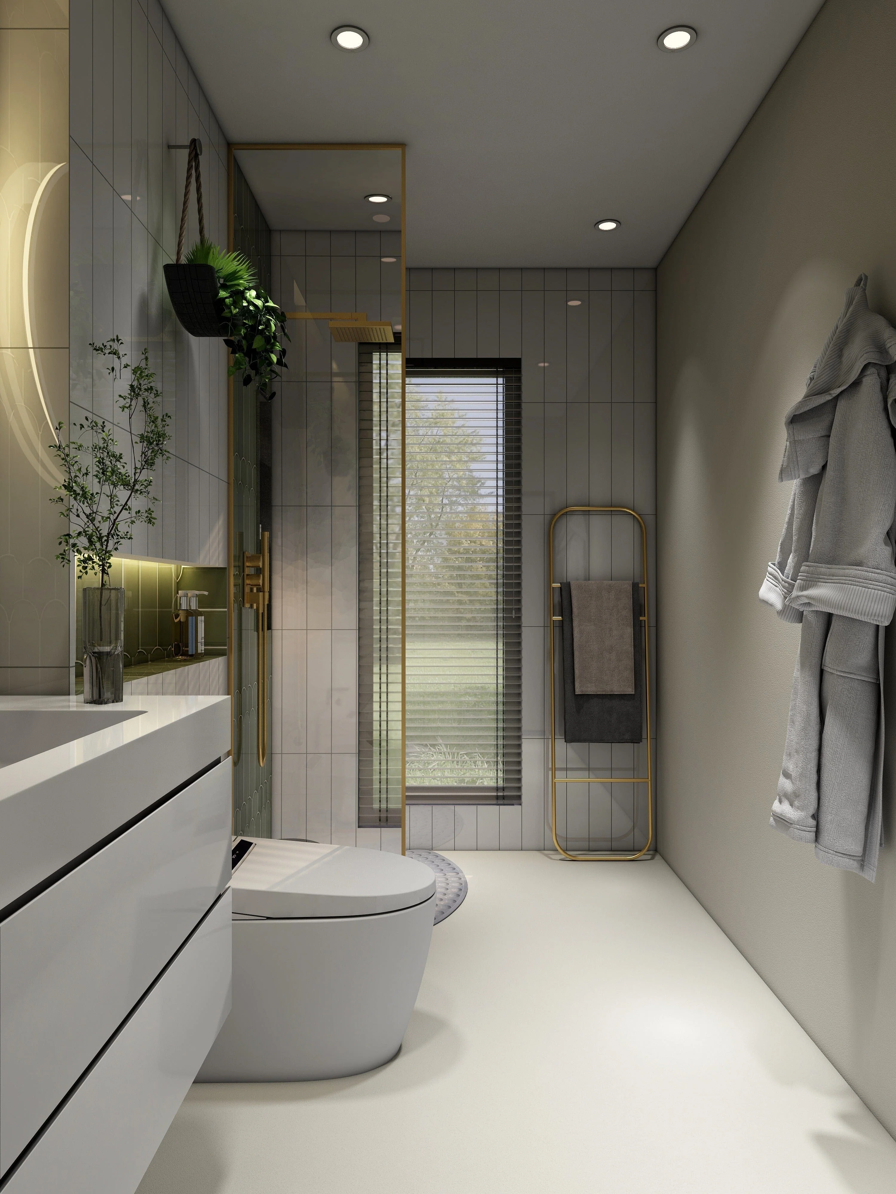 36'' White Bathroom Vanity with Sink Wall-Mounted Floating One-Piece Sink Cabinet - Image 12