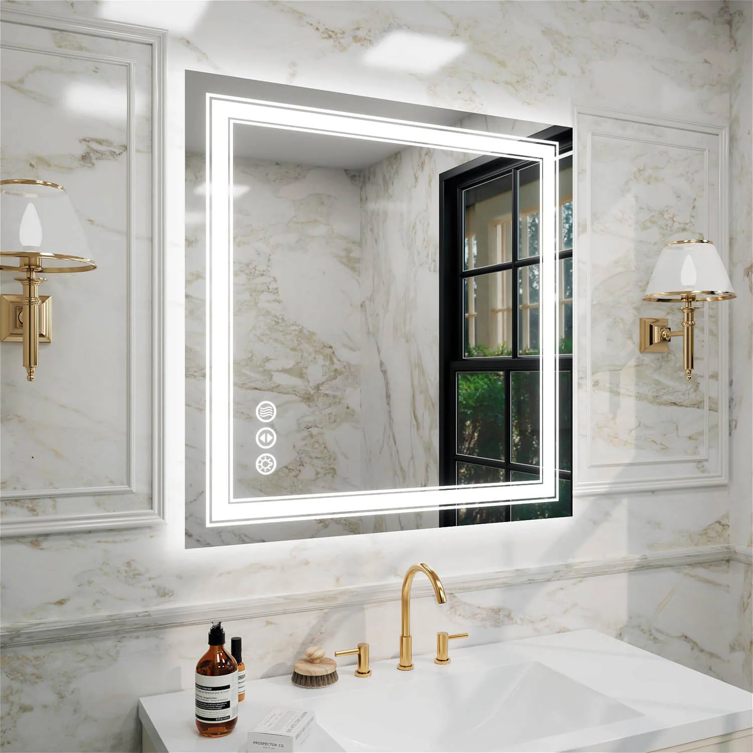 36"x36" LED Bathroom Mirror Anti-Fog Shatterproof ETL Certified - Image 3