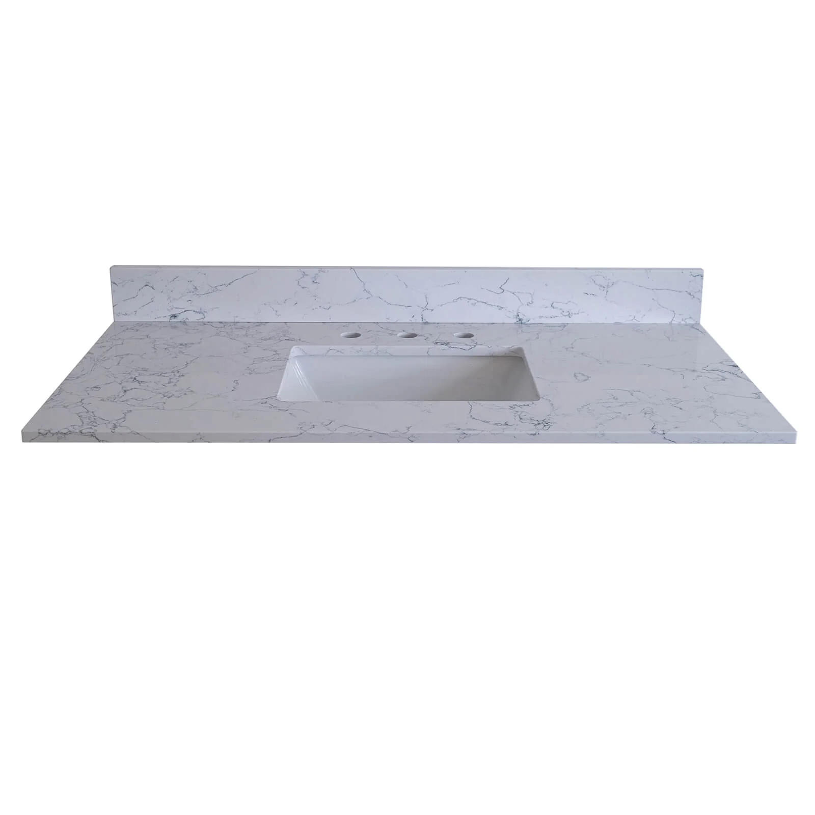 37" x 22" Carrara Marble Vanity Top with Backsplash