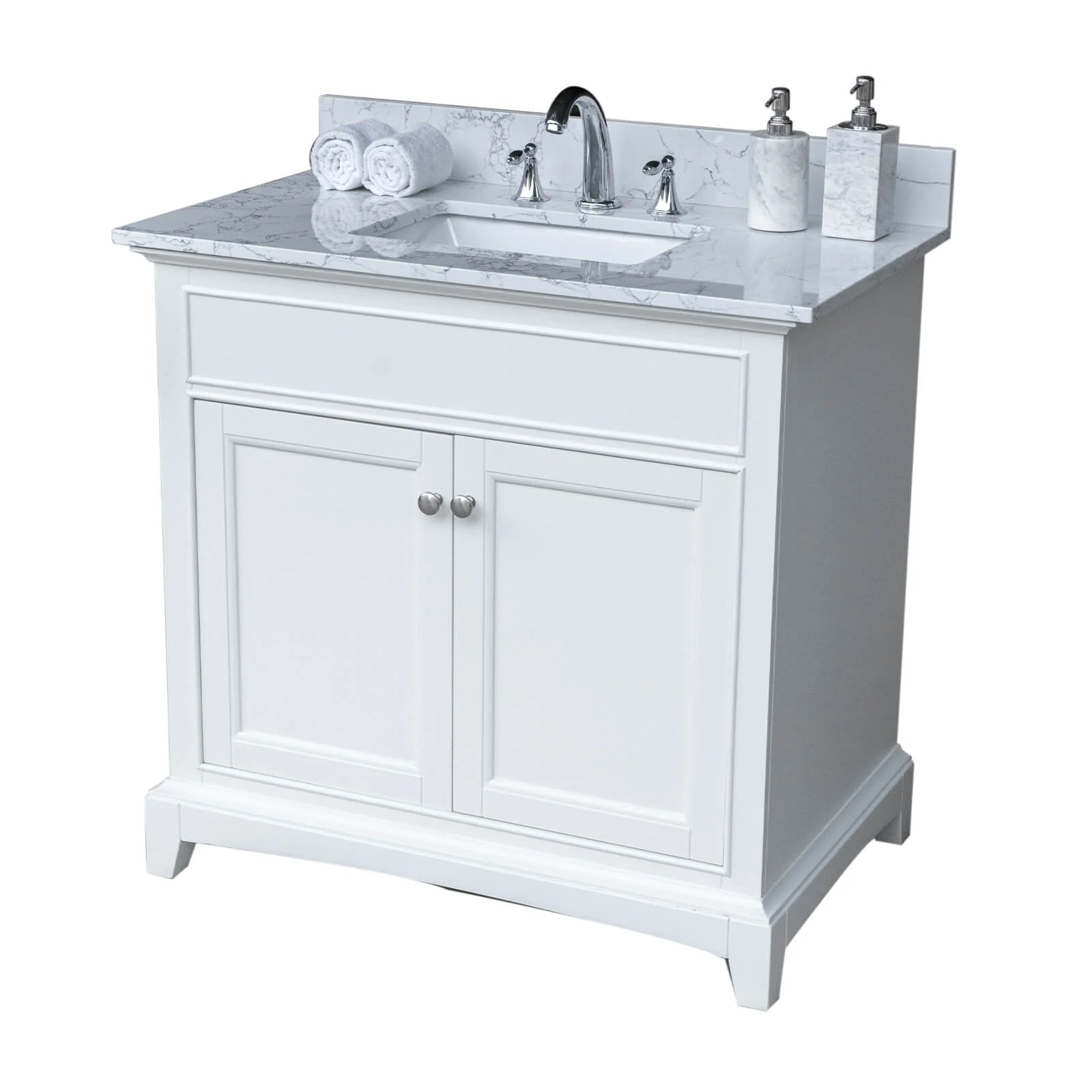 37" x 22" Carrara Marble Vanity Top with Backsplash - Image 6