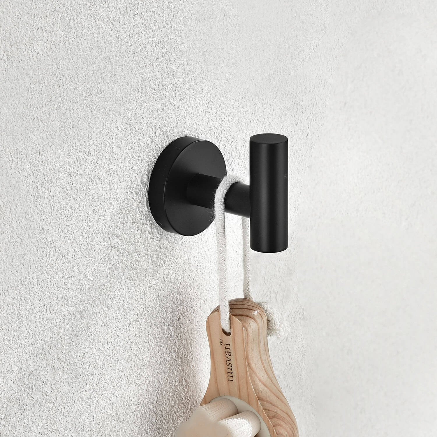 4-Piece Matte Black Bathroom Hardware Set with 24" Double Towel Bar - Image 5