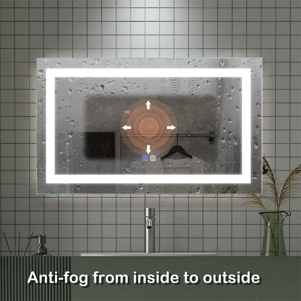 40 x 24 Inch LED Bathroom Mirror with Night light Anti Fog, Dimmable, Touch Button - Image 4