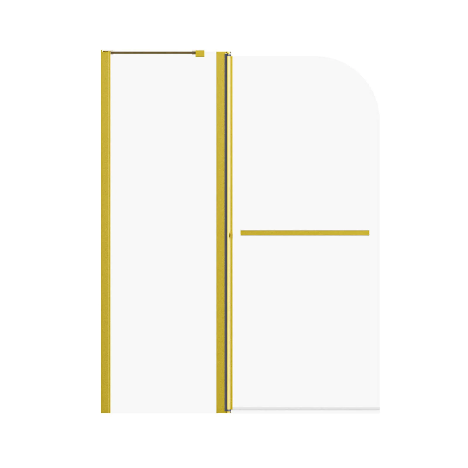 43" × 58" Brushed Gold Pivot Glass Bathtub Shower Door - Image 9