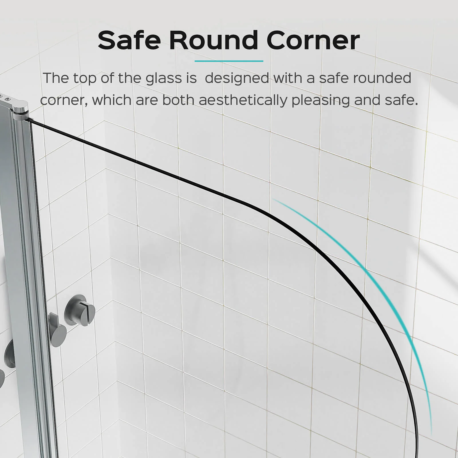 43" Ă 58" Chrome Pivot Glass Bathtub Shower Door - Image 4