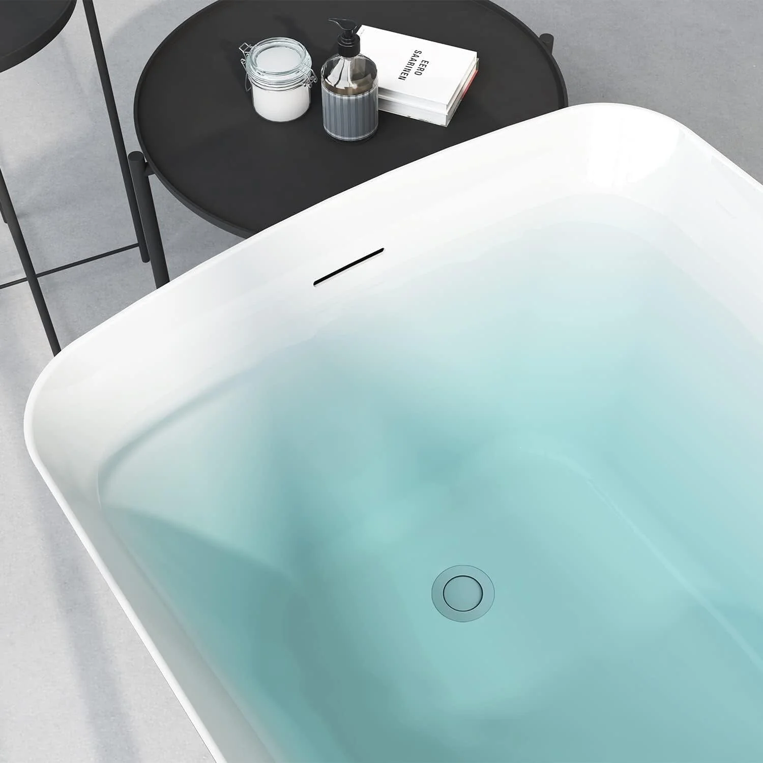Mokleba 47" Acrylic Rectangular Freestanding Built-in Seat Japanese Soaking Bathtub - Image 28