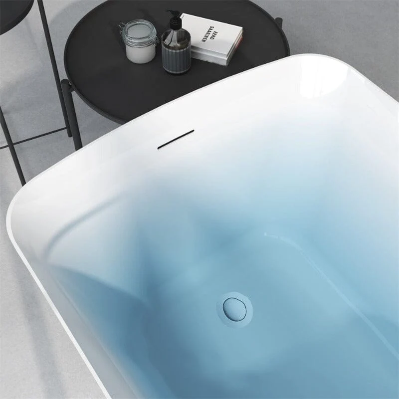 Mokleba 47" Acrylic Rectangular Freestanding Built-in Seat Japanese Soaking Bathtub - Image 6