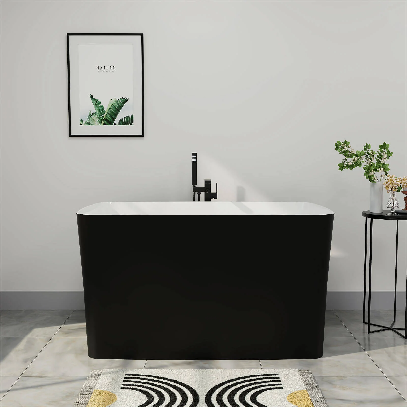 Mokleba 47" Acrylic Small Freestanding Tub Modern Japanese Soaking Bathtub - Image 24