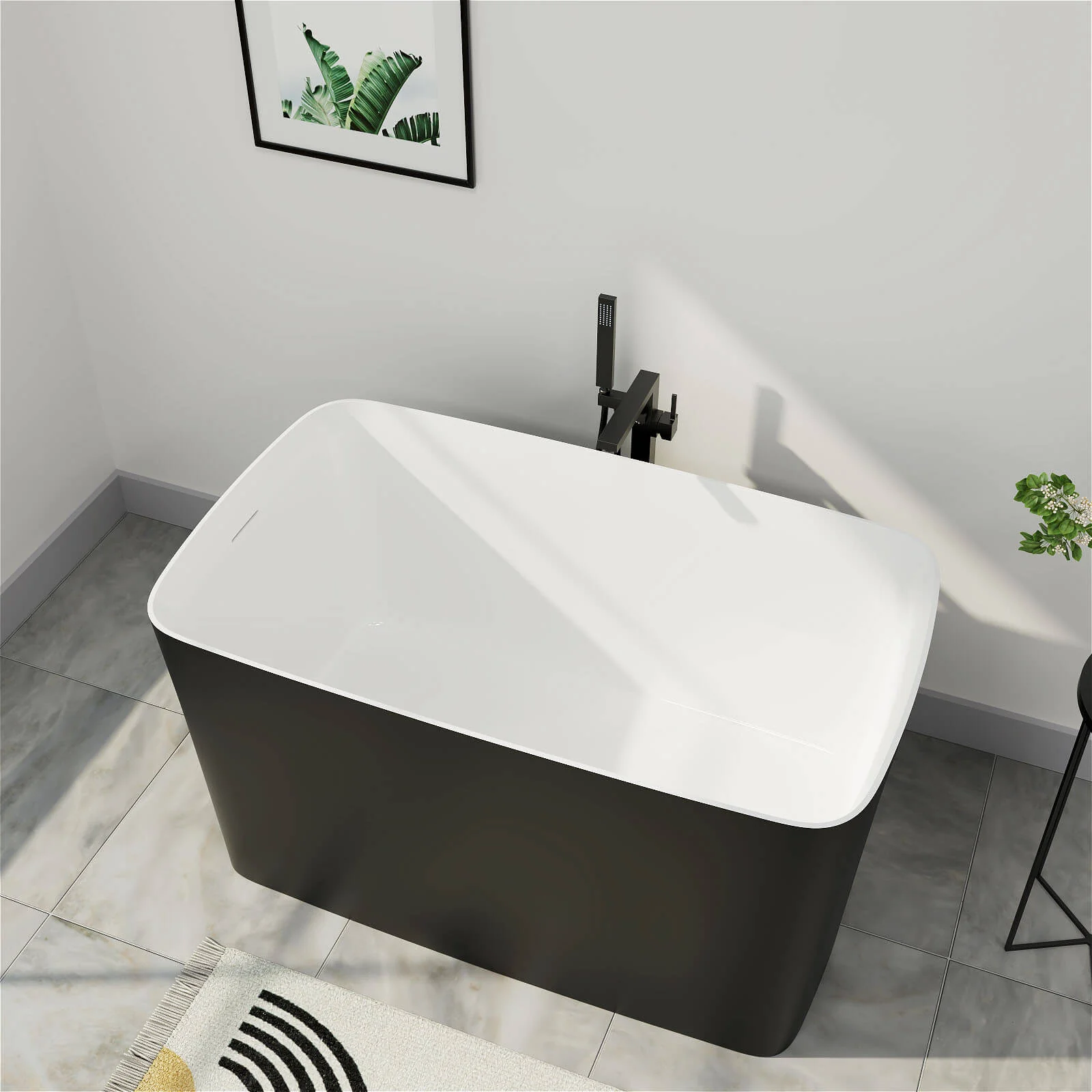 Mokleba 47" Acrylic Small Freestanding Tub Modern Japanese Soaking Bathtub - Image 28