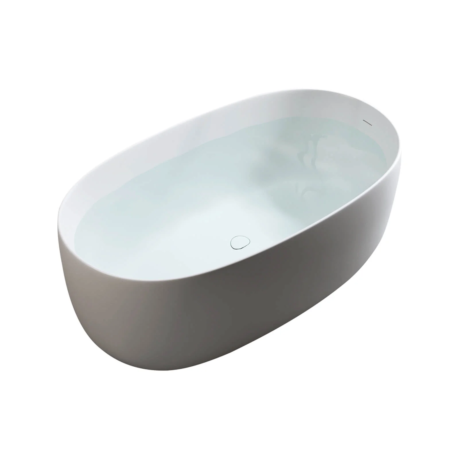 47" Compact Freestanding Stone Resin Bathtub - Image 8