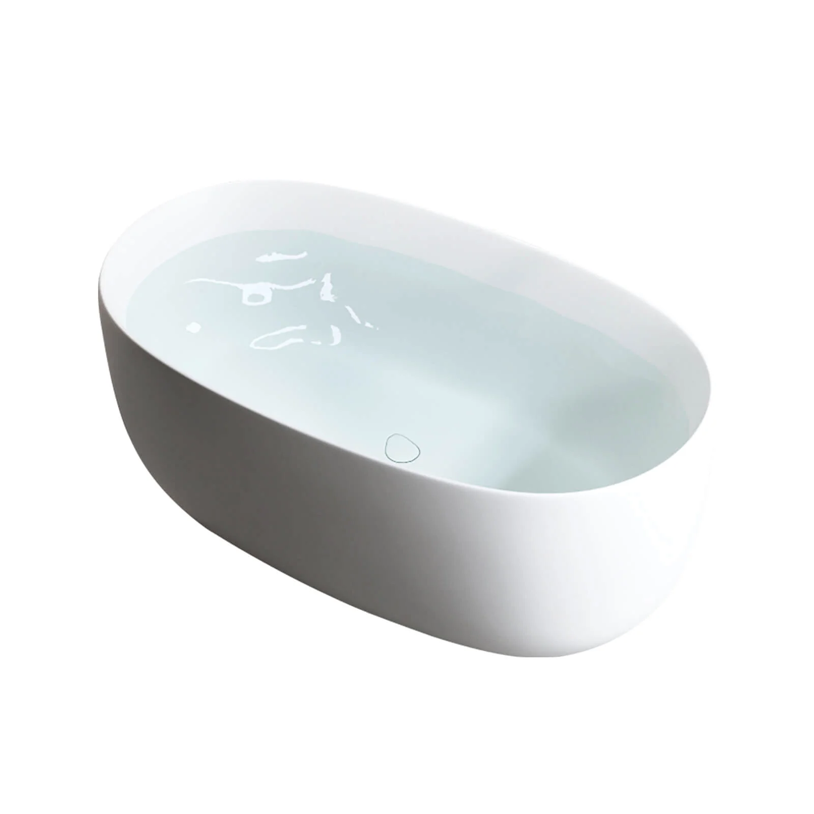 47" Compact Freestanding Stone Resin Bathtub - Image 9