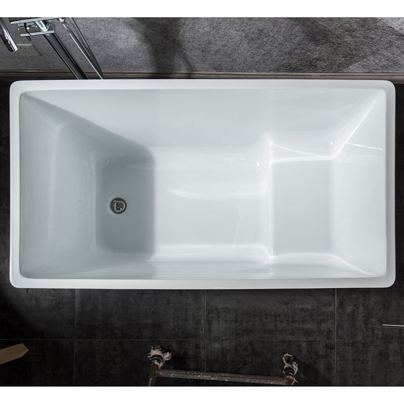 47" Rectangular Acrylic Soaking Bathtub with Built-In Seat - Image 5