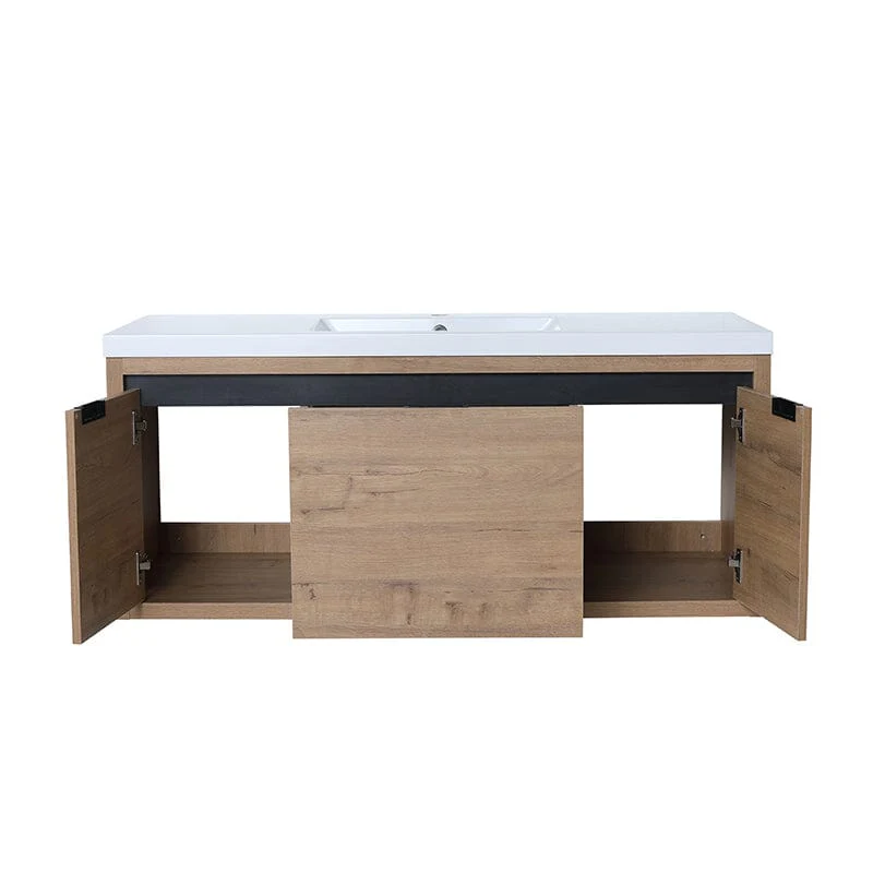 48" Large Countertop Bathroom Vanity with Sink Floating Mount Soft-Close Drawers - Image 7