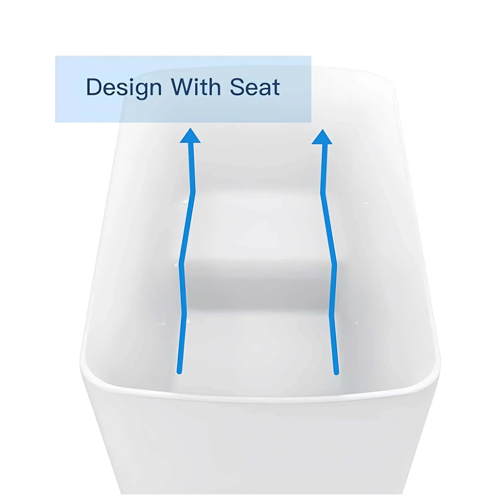 49" Freestanding Acrylic Japanese Soaking Bathtub with Integrated Seat - Image 5