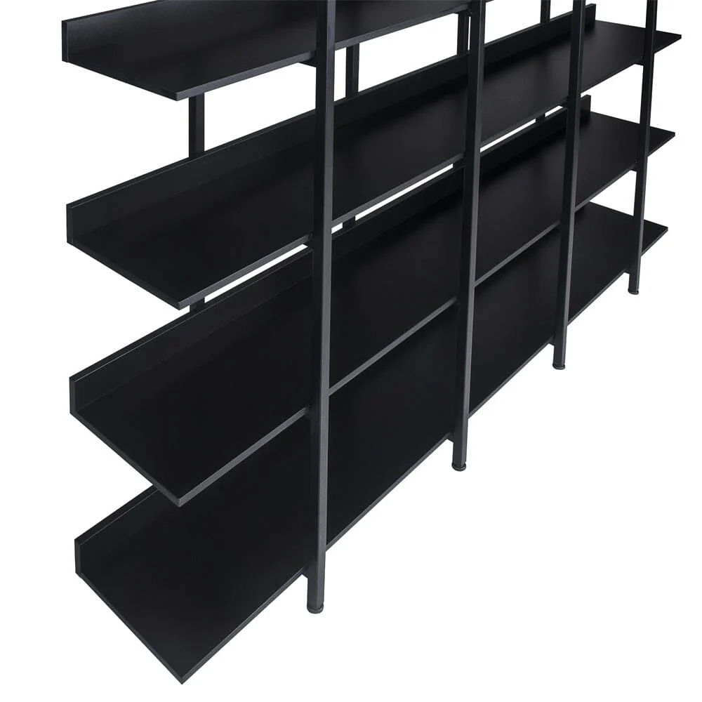 Giving Tree 5 Tier Bookcase Home Office Open Bookshelf, Vintage Industrial Style Shelf with Metal Frame, MDF Board - Image 6