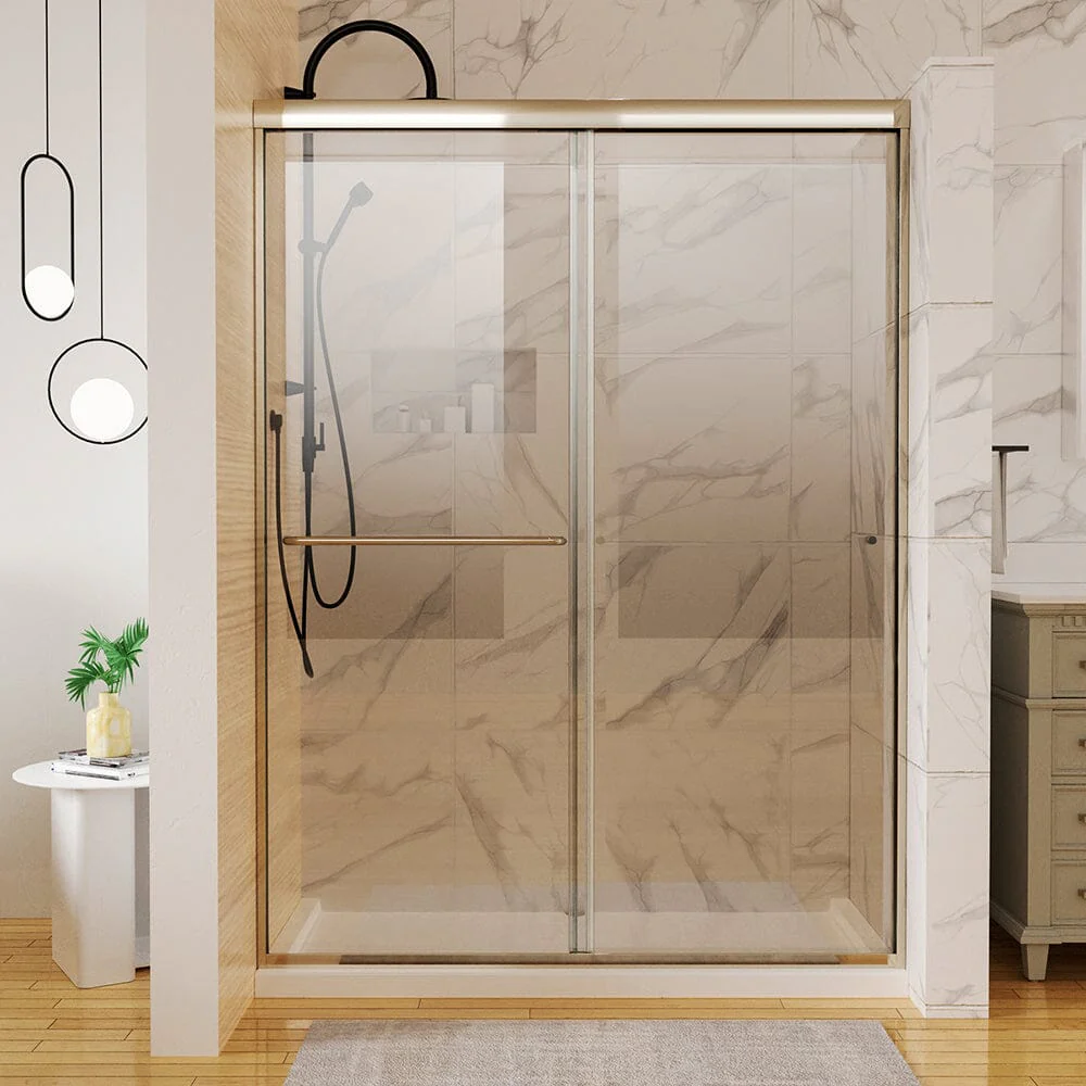 50-54"W x 72"H Shower Door Traditional Two-way Sliding with Handle - Image 10