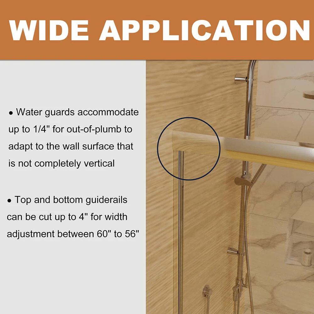 50-54"W x 72"H Shower Door Traditional Two-way Sliding with Handle - Image 15