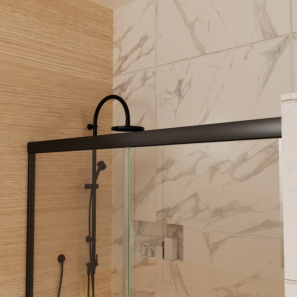 50-54"W x 72"H Shower Door Traditional Two-way Sliding with Handle - Image 3