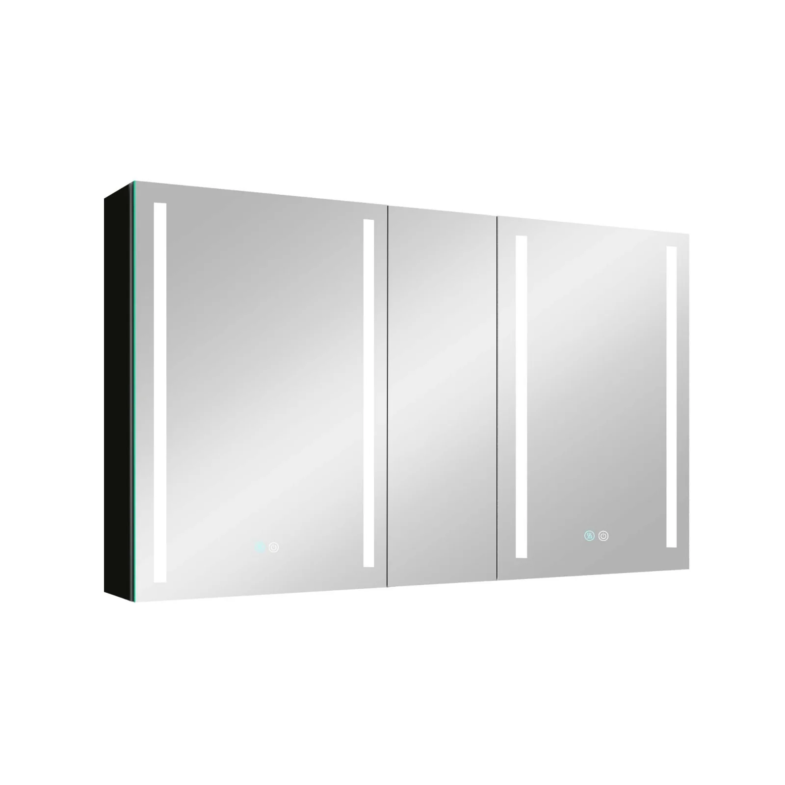 50"x30" Black Double Door LED Medicine Cabinet with Defogging Mirror and Dimmer - Image 14