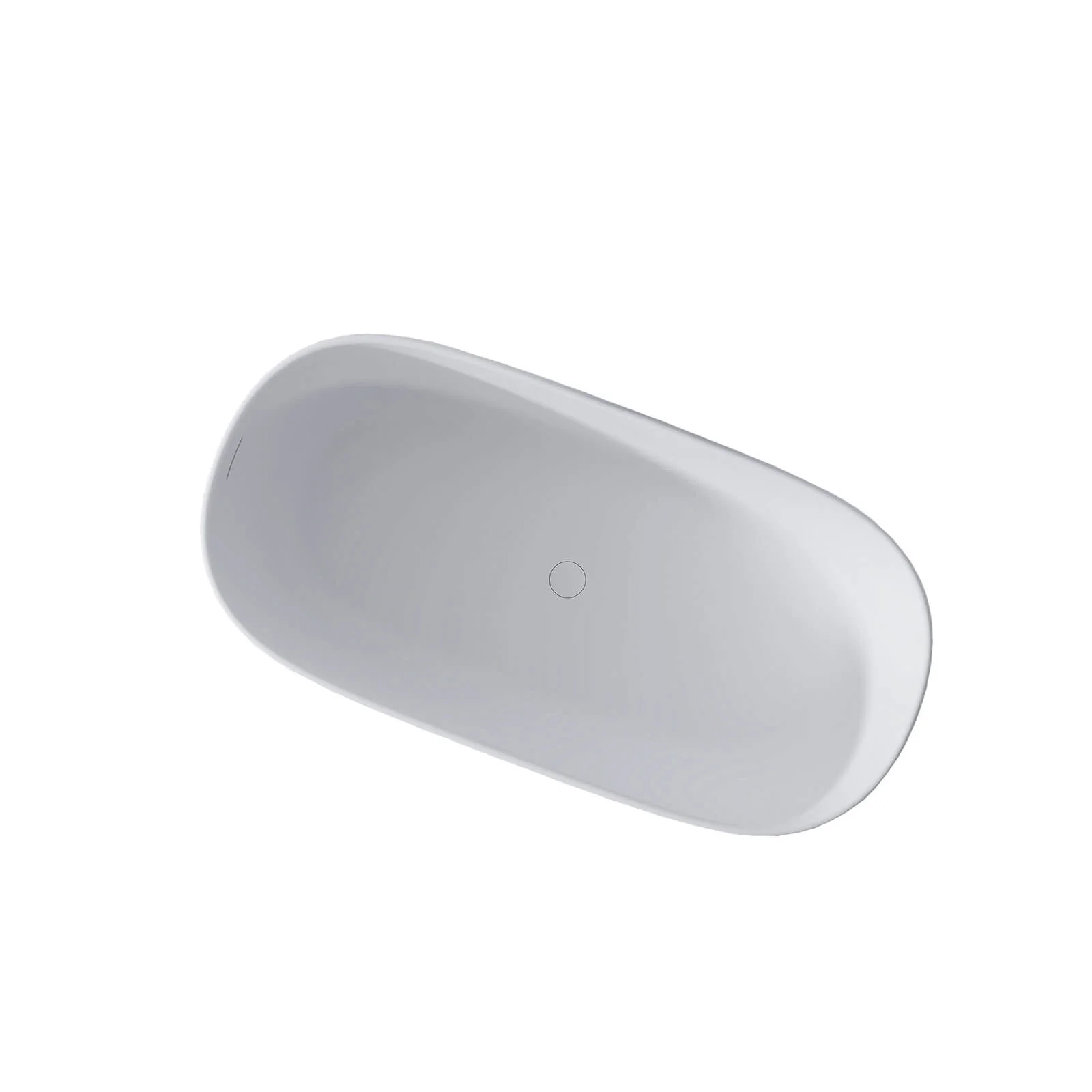 51" Matte White Solid Surface Bathtub with Built-In Overflow and Center Drain - Image 7
