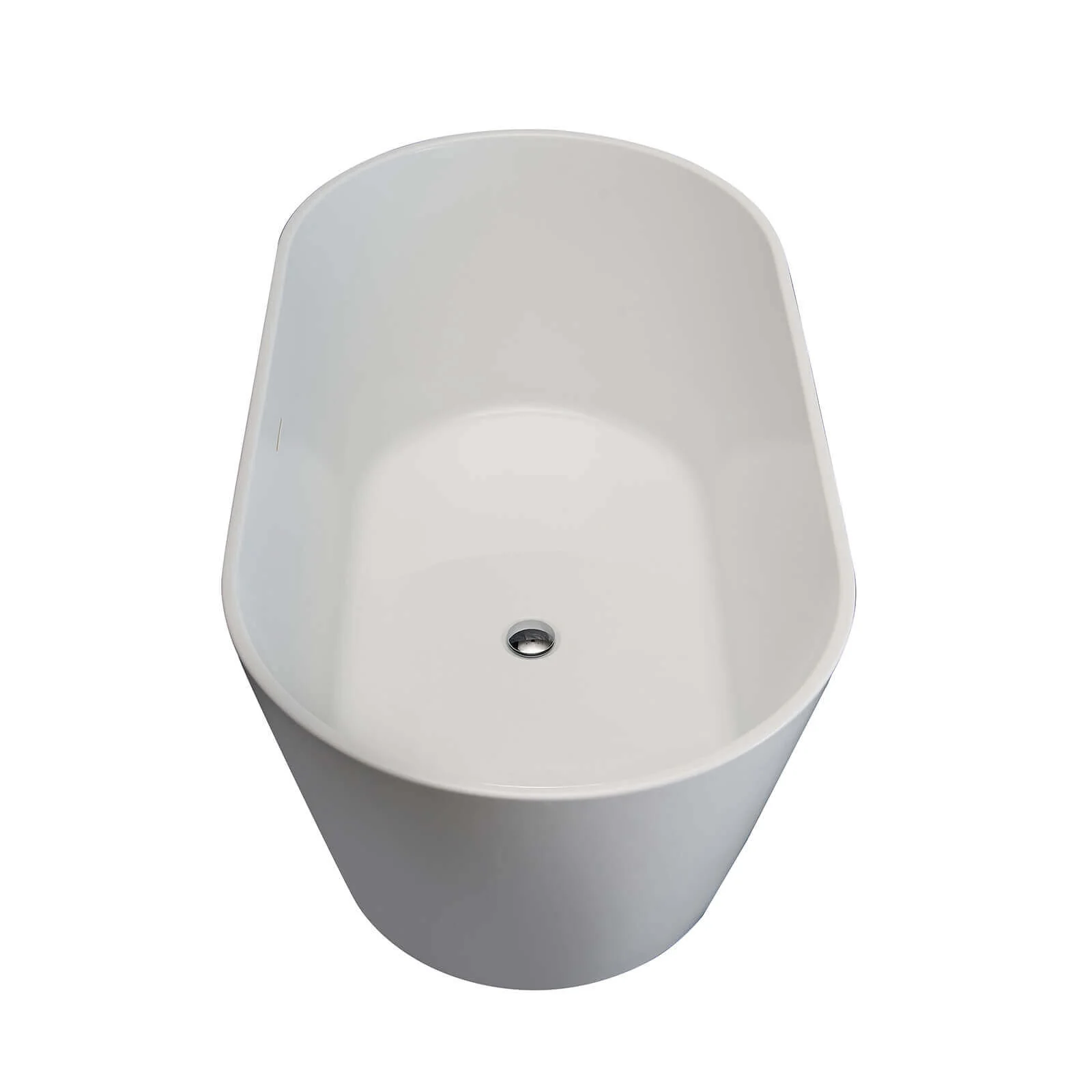 54'' White Oval Acrylic Bathtub - Image 3