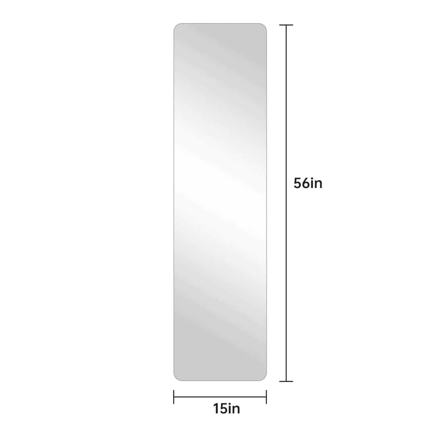 55"x 15" Full Length Silver Explosion-Proof Mirror with Rounded Corners - Image 6