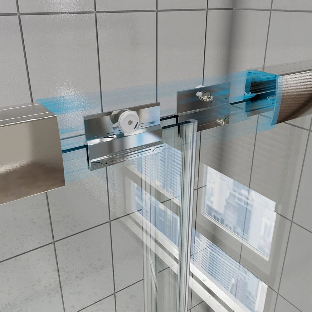 56-60"W x 58"H Shower Door Traditional Two-way Sliding with Handle - Image 12