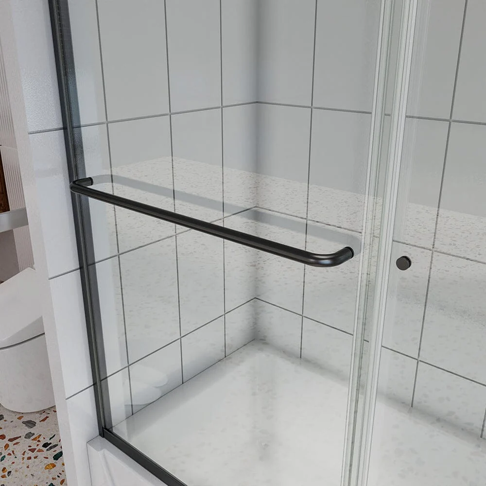 56-60"W x 58"H Shower Door Traditional Two-way Sliding with Handle - Image 3