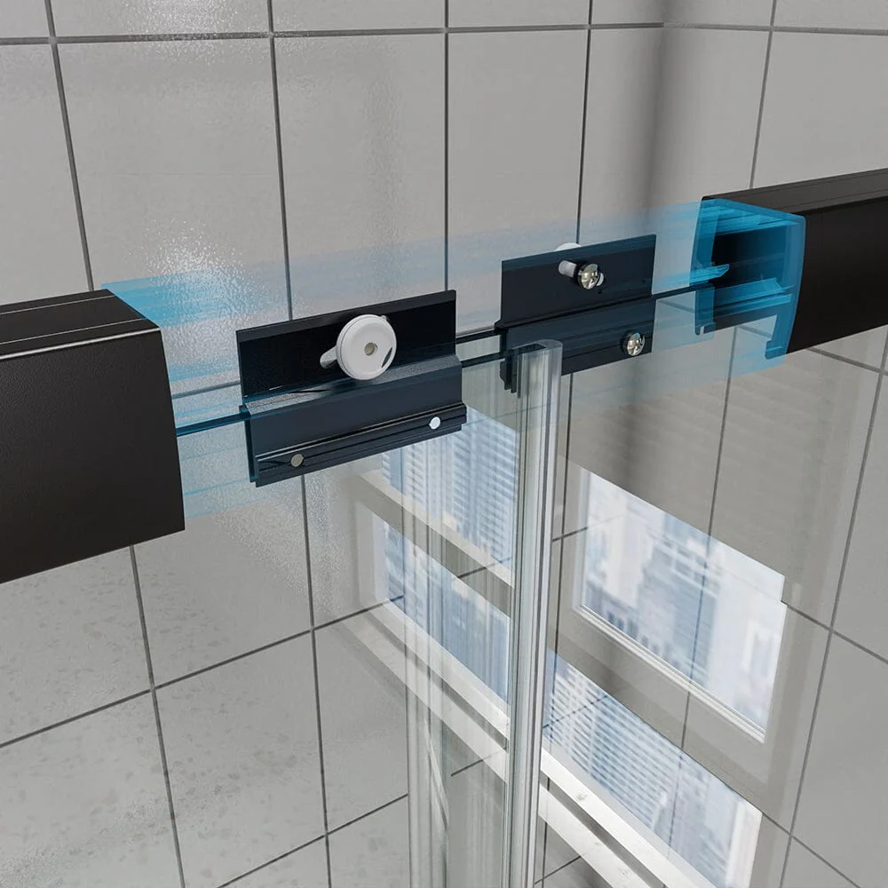 56-60"W x 58"H Shower Door Traditional Two-way Sliding with Handle - Image 4
