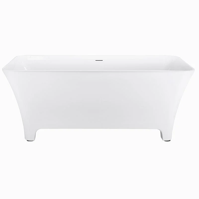 59'' Acrylic Clawfoot Tub Modern Rectangular Freestanding Soaking Bathtub - Image 5