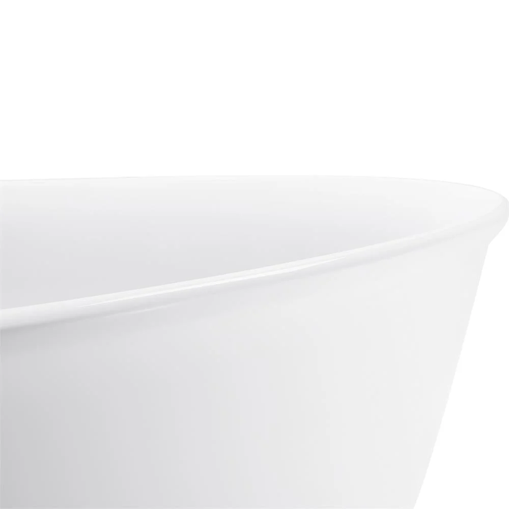 59'' Acrylic Flatbottom Double Slipper Oval Bathtub with Polished Chrome Drain Freestanding Soaking Tub in Glossy White - Image 10