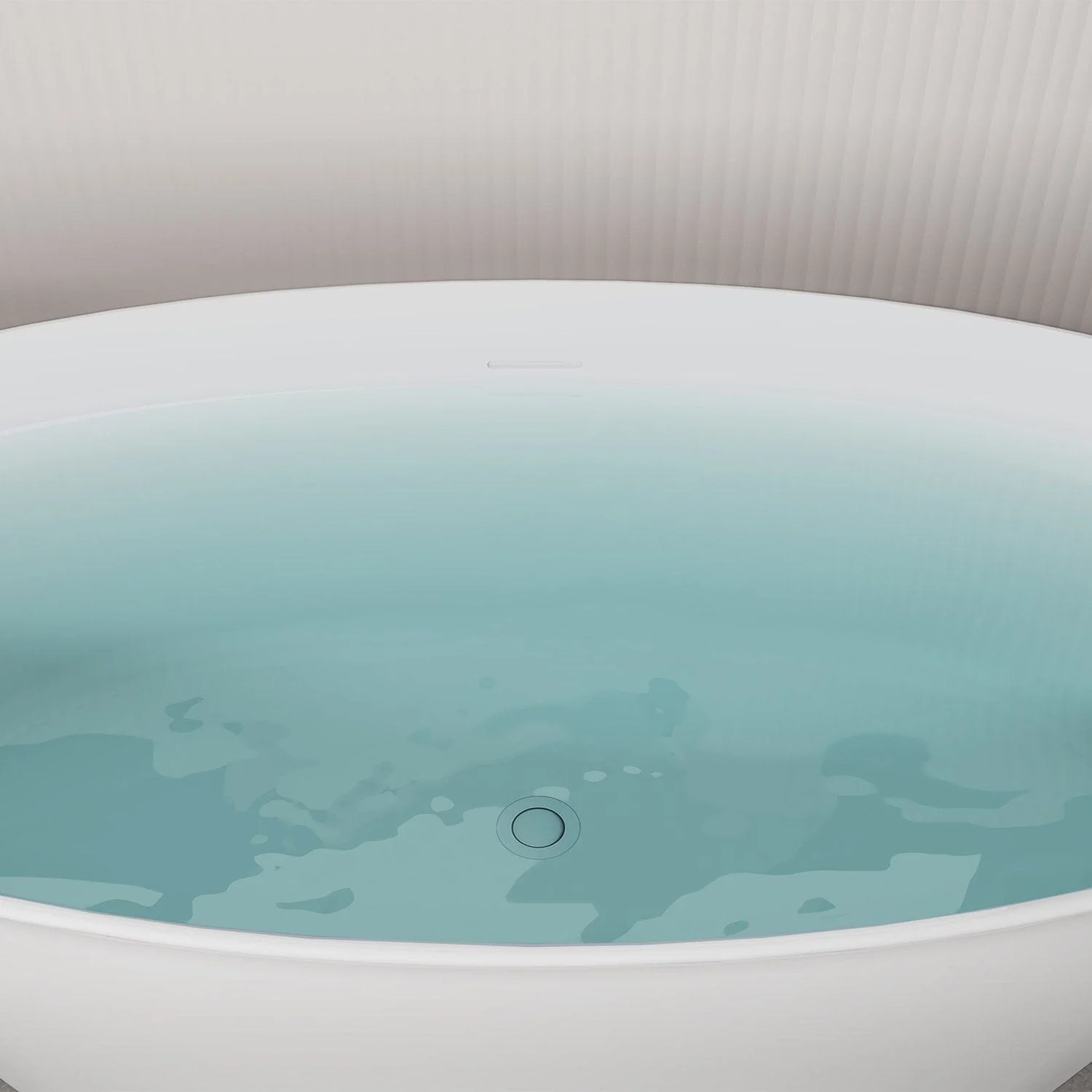 59'' Acrylic Flatbottom Double Slipper Oval Bathtub with Polished Chrome Drain Freestanding Soaking Tub in Glossy White - Image 6