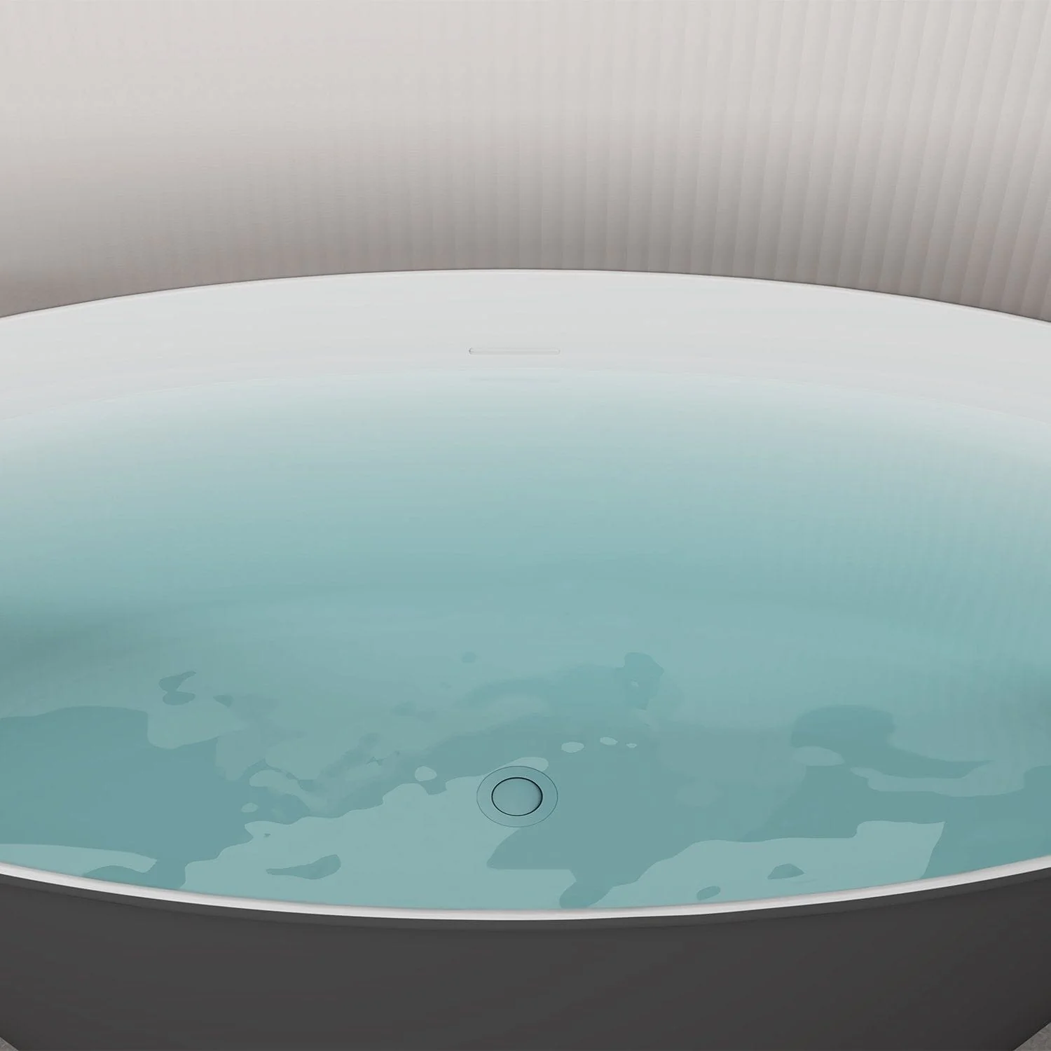 59'' Acrylic Flatbottom Double Slipper Oval Bathtub with Polished Chrome Drain Freestanding Soaking Tub in Gray - Image 5