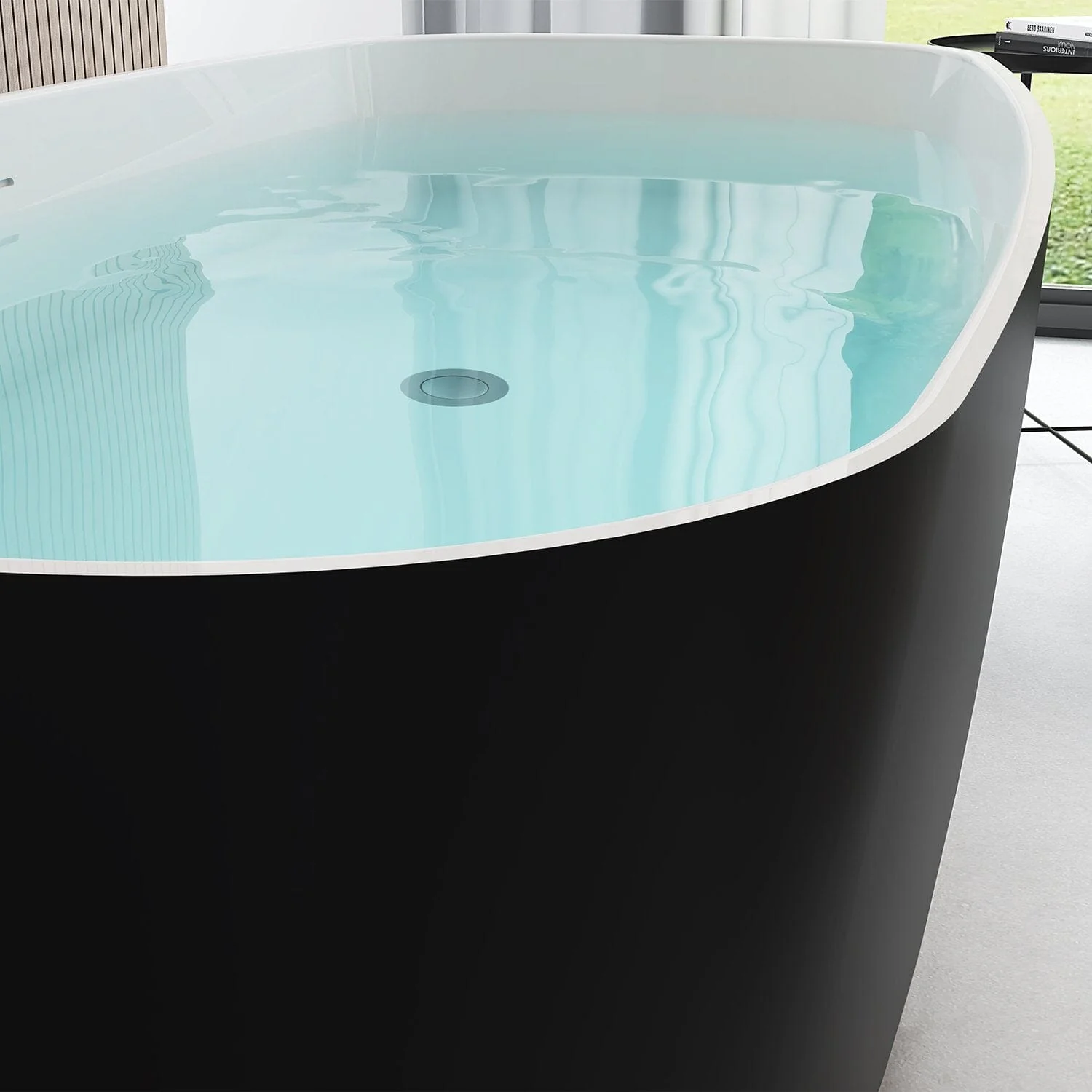 Mokleba 59" Acrylic Freestanding Flatbottom Modern Rectangular Soaking Bathtub - Image 14