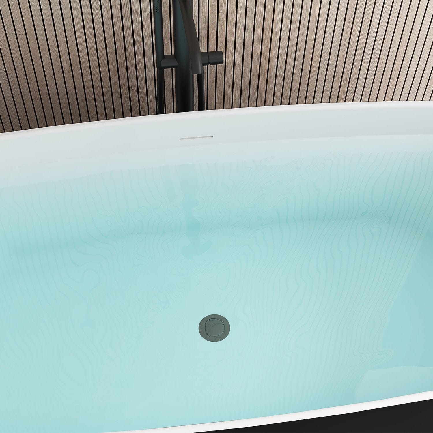 Mokleba 59" Acrylic Freestanding Flatbottom Modern Rectangular Soaking Bathtub - Image 15