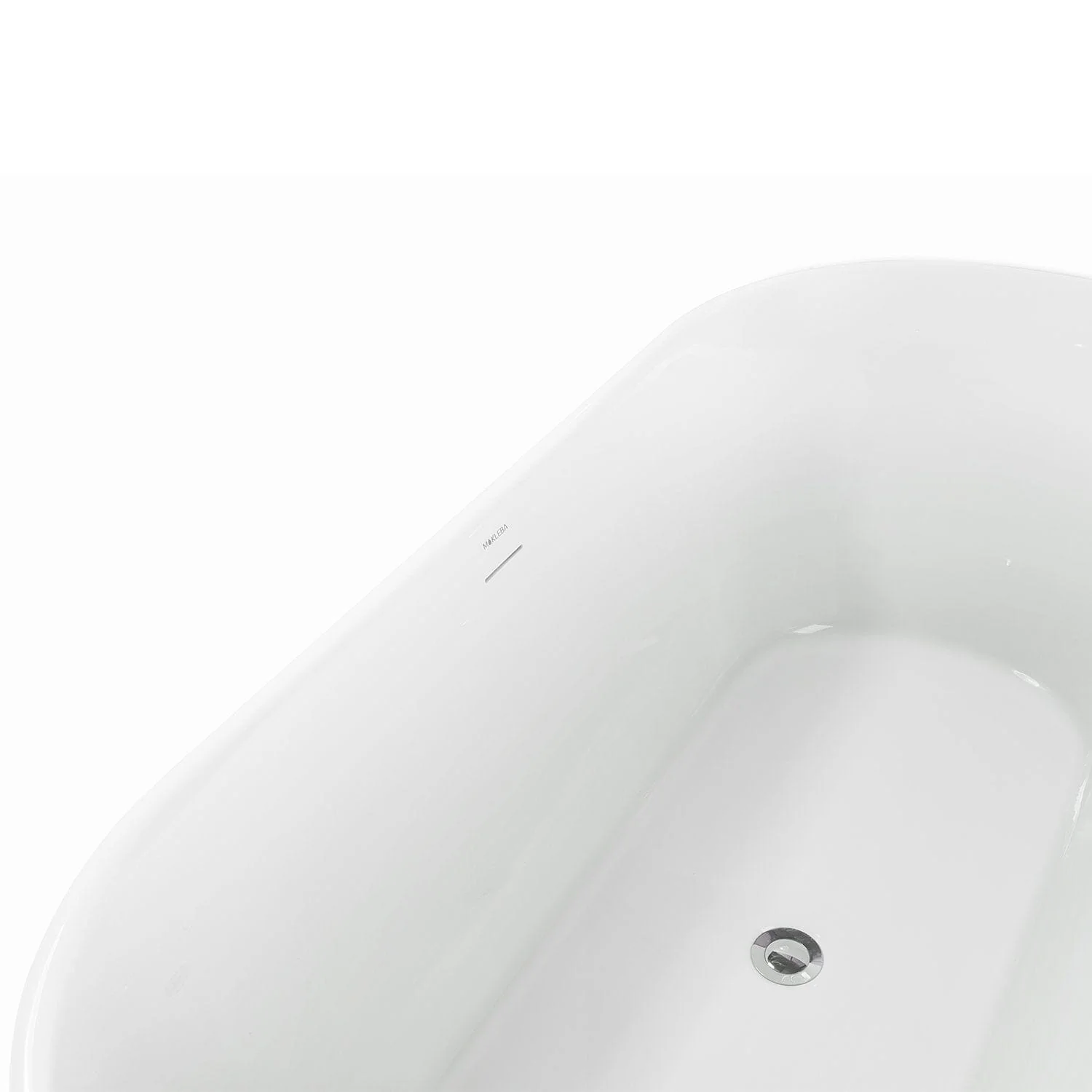 Mokleba 59'' Acrylic Freestanding Flatbottom Bathtub Seamless Soaking Stand Alone Tub - Image 19