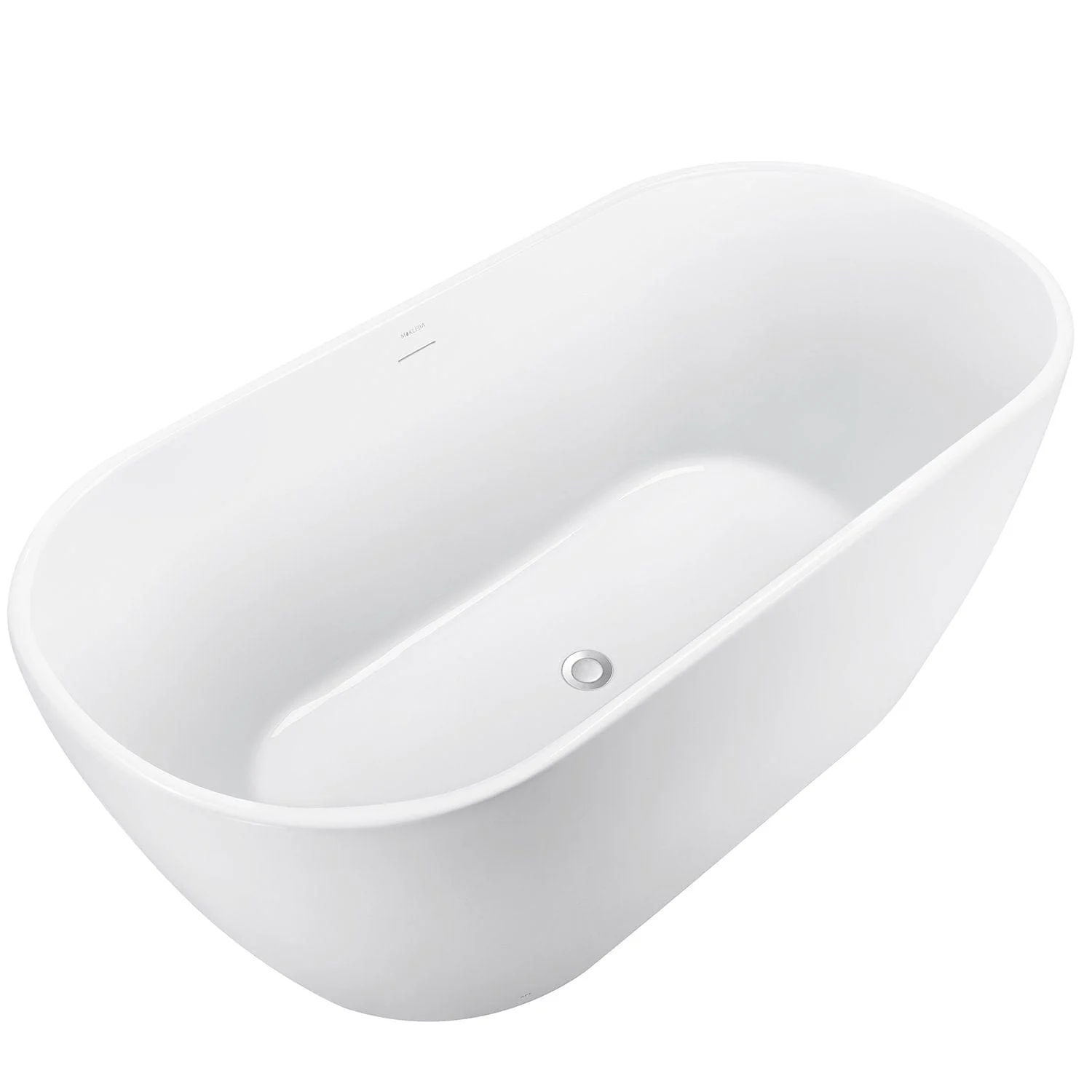 Mokleba 59'' Acrylic Freestanding Flatbottom Bathtub Seamless Soaking Stand Alone Tub - Image 27