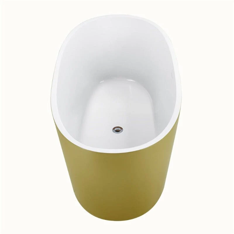 Mokleba 59" Acrylic Modern Bathtub Oval Shape Freestanding Soaking Tub - Image 24