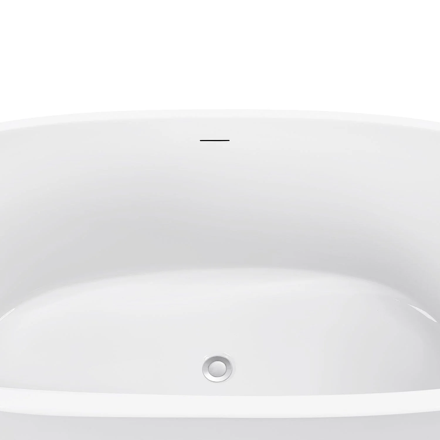 Mokleba 59" Acrylic Modern Bathtub Oval Shape Freestanding Soaking Tub - Image 30