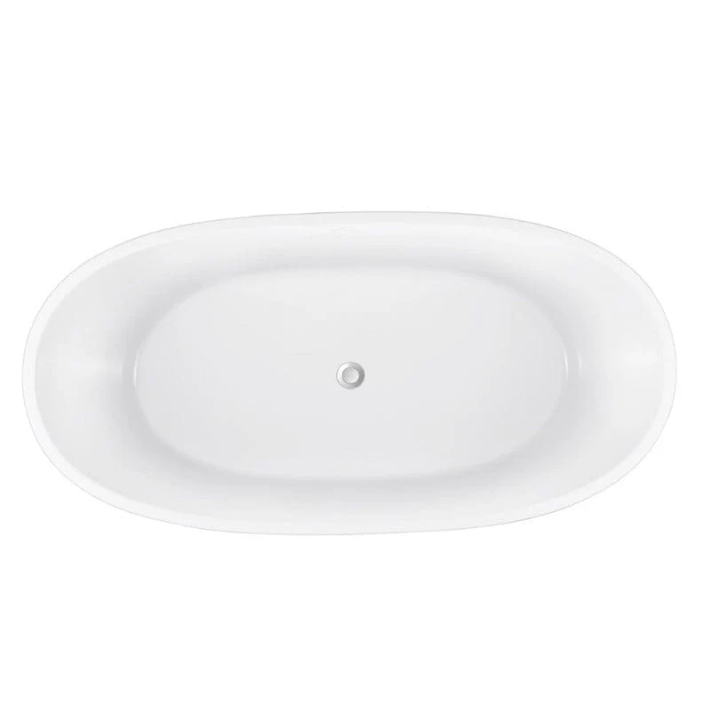 Mokleba 59" Acrylic Modern Bathtub Oval Shape Freestanding Soaking Tub - Image 39