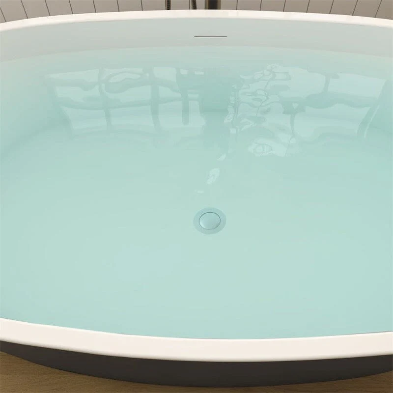 Mokleba 59" Acrylic Modern Bathtub Oval Shape Freestanding Soaking Tub - Image 4