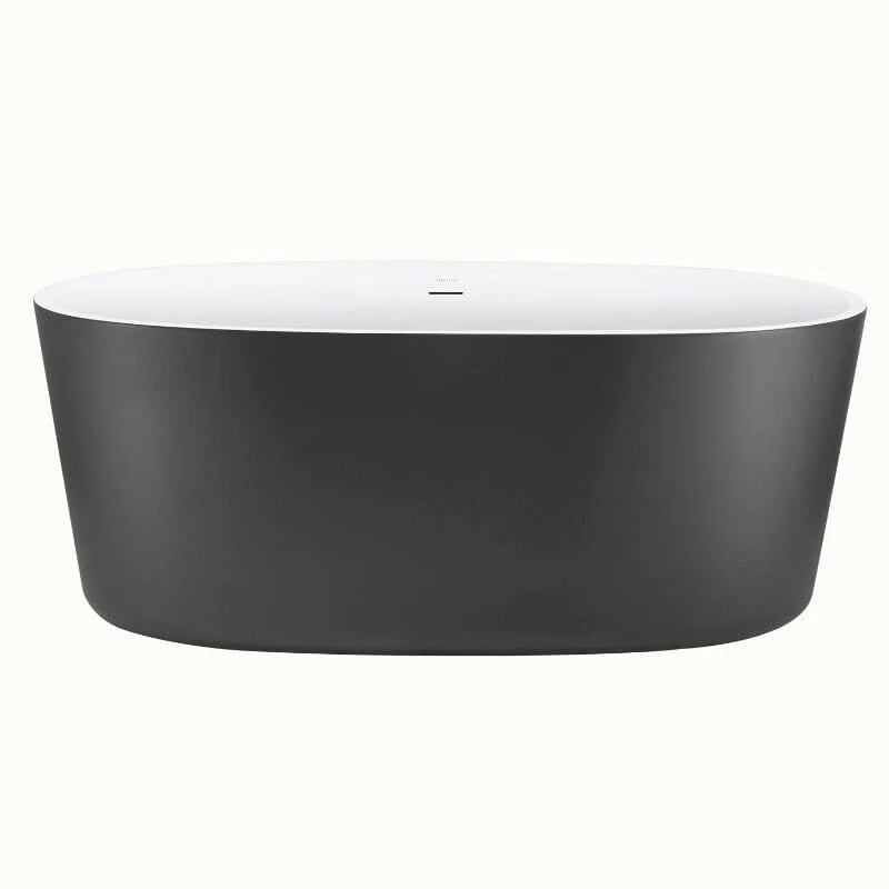 Mokleba 59" Acrylic Modern Bathtub Oval Shape Freestanding Soaking Tub - Image 6