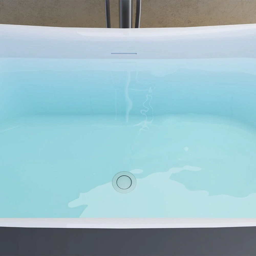Mokleba 59" Acrylic Double Slipper Freestanding Bathtub Deep Soaking Tub - Image 32