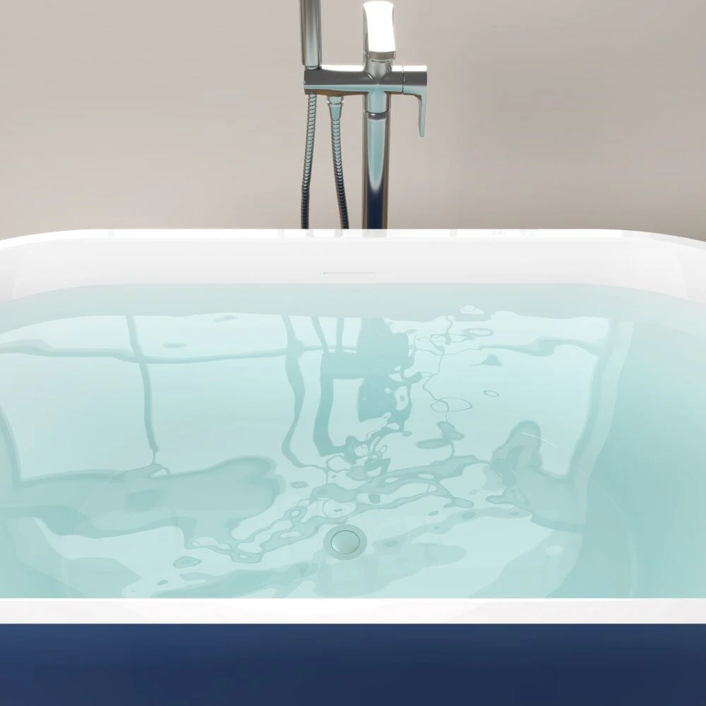 Mokleba 59" Center Drain Freestanding Soaking Bathtub - Image 30